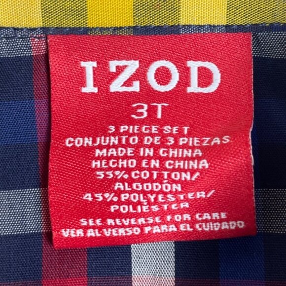 Izod Toddler Boys Plaid Button-Down Shirt Multicolor Sz 3T - Picture 5 of 5